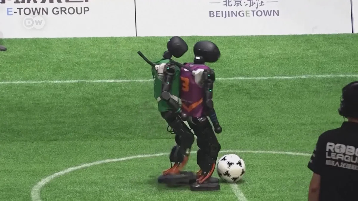 Beijing Hosts Its First Humanoid Robot Soccer Match
