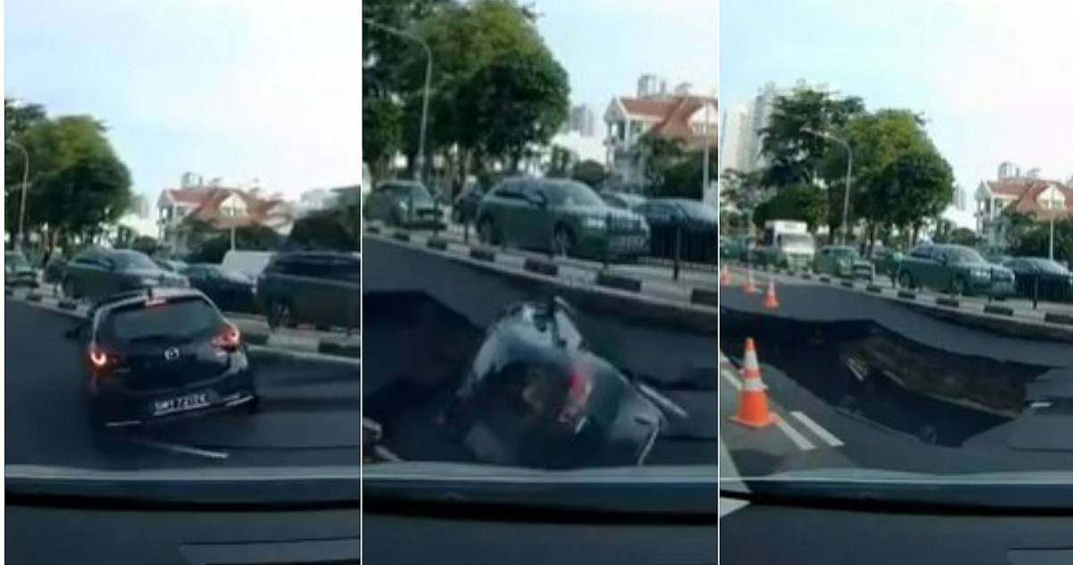 Singapore Female Driver Rescued from 'Road Sinkhole' in Daring Operation